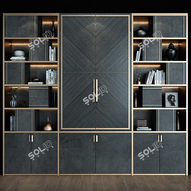 Elegant Modern Cabinet 3D model image 1