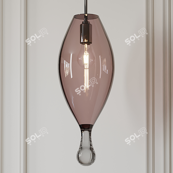 Modern Glass Pendant: Ellipse Droplet by Moshe Bursuker 3D model image 2