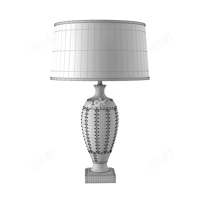 Vintage-inspired Carine Brown Lamp 3D model image 2