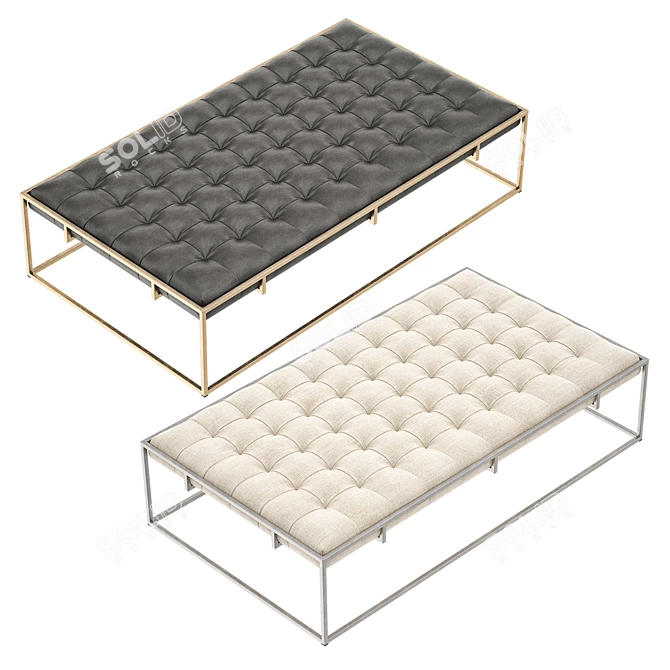 Elegant Brass Metal Ottoman 3D model image 2