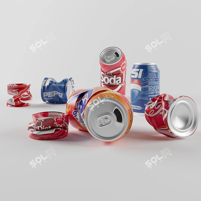 Title: Crushed Aluminum Can Model 3D model image 1