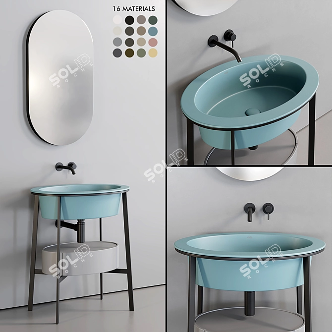 Cielo Catino Oval Washbasin: Timeless Elegance for Your Bathroom 3D model image 1