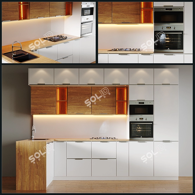  Modern Kitchen Set 3D model image 1