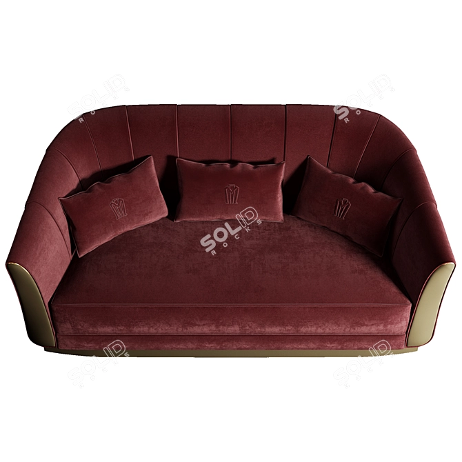 37% OFF Minotti Giglio: Red Velvet Sofa 3D model image 2