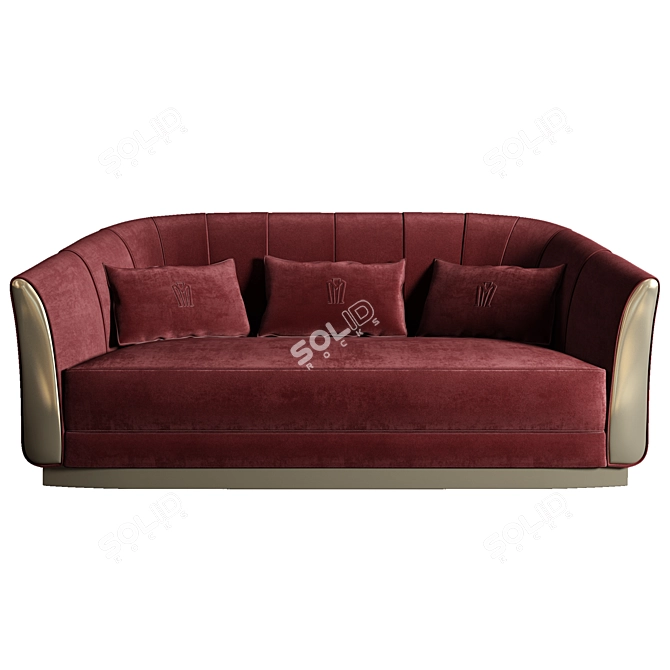 37% OFF Minotti Giglio: Red Velvet Sofa 3D model image 3