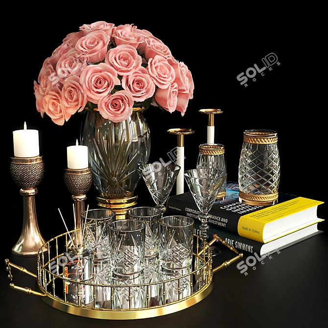 Ethereal Rose & Gold Set 3D model image 1