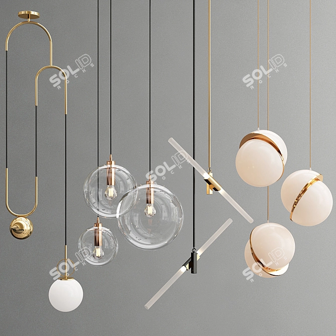 Elegant Pendant Collection 3D model image 1