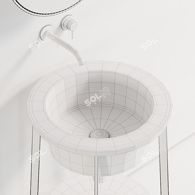 Modern Catino Tondo Washbasin Set 3D model image 3