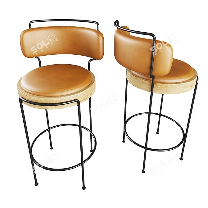 Elegant Gustavo Bittencourt Chair 3D model image 1