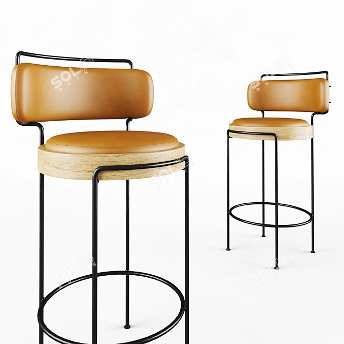 Elegant Gustavo Bittencourt Chair 3D model image 2