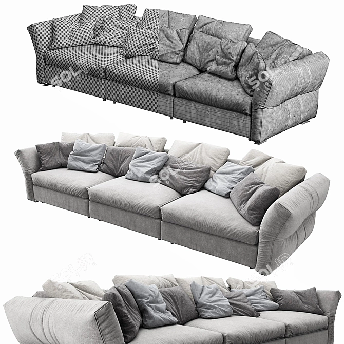 Sleek Flexform Newbridge Sofa 3D model image 3