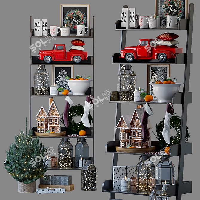 Title: Festive Christmas Decor Set 3D model image 1