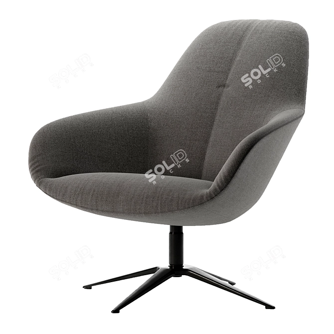 Minimalist Leather Lounge Chair 3D model image 1