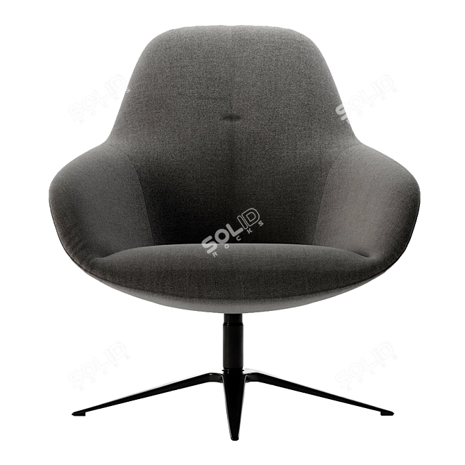 Minimalist Leather Lounge Chair 3D model image 2