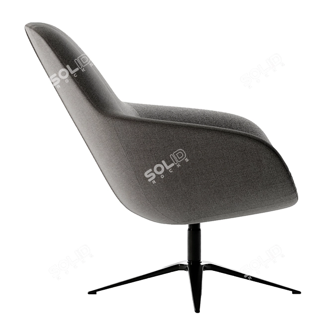 Minimalist Leather Lounge Chair 3D model image 3