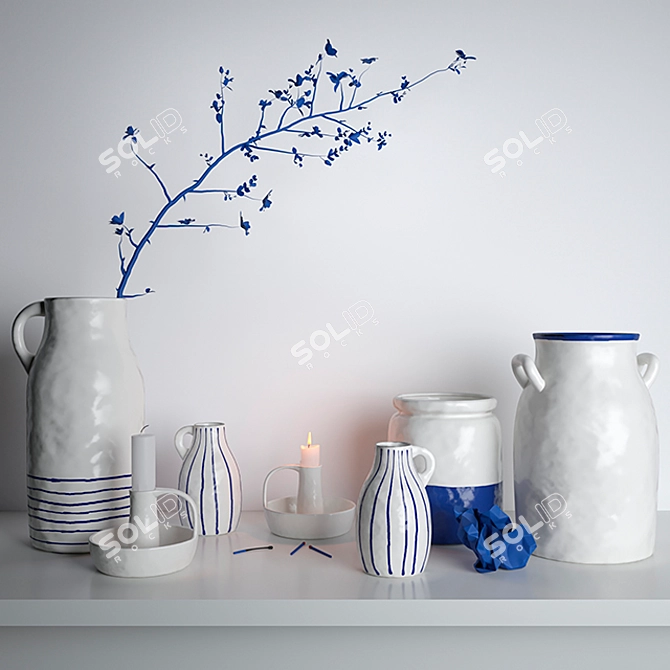 Stylish Ceramic Home Decor 3D model image 1