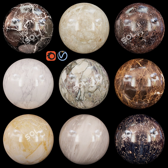 Premium Marble Materials 3D model image 1