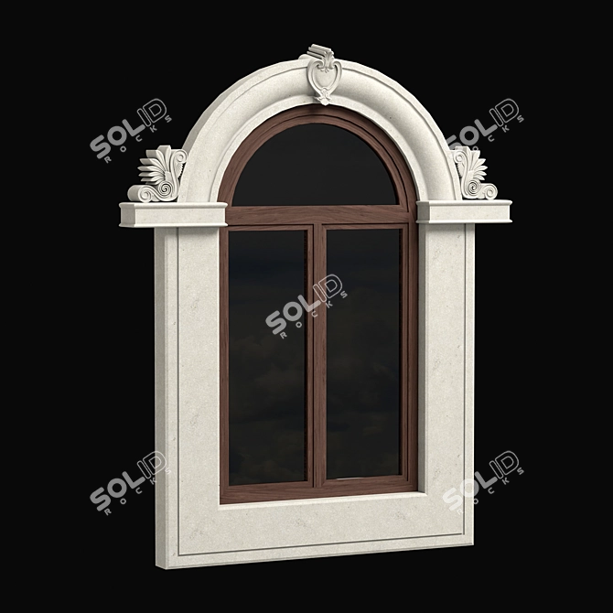 Elegant Facade Molding: 1455mm x 1735mm 3D model image 1