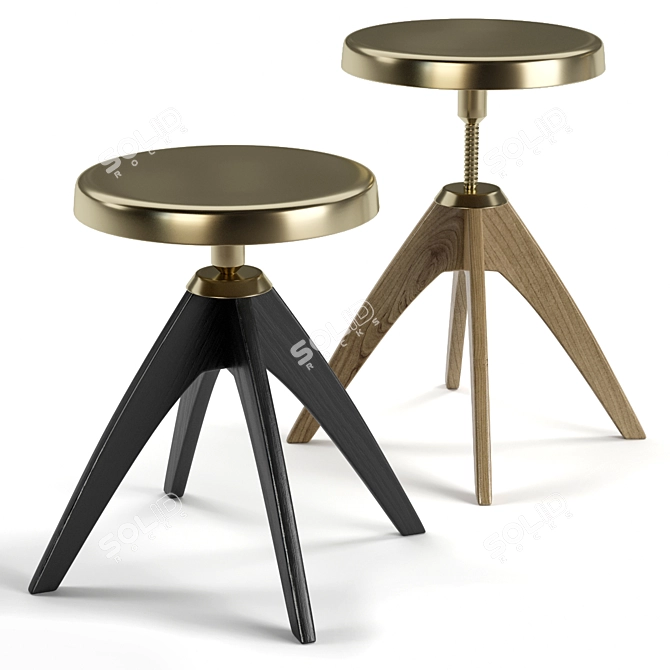 Ghidini1961 Leporello: Elegant Brass Stool 3D model image 3