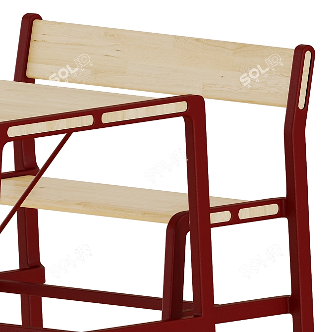YPPERLIG Child Table Set with Bench 3D model image 2
