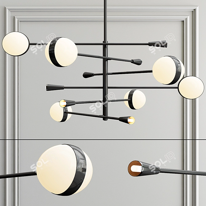 Sleek Black Metal Slime Pendant 3D model image 1