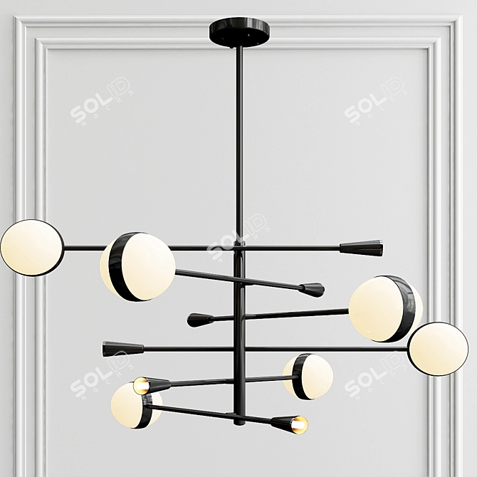 Sleek Black Metal Slime Pendant 3D model image 2