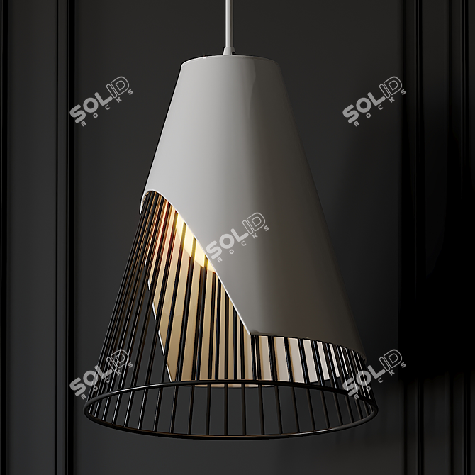 Sleek Hyperbola Pendant Light 3D model image 2