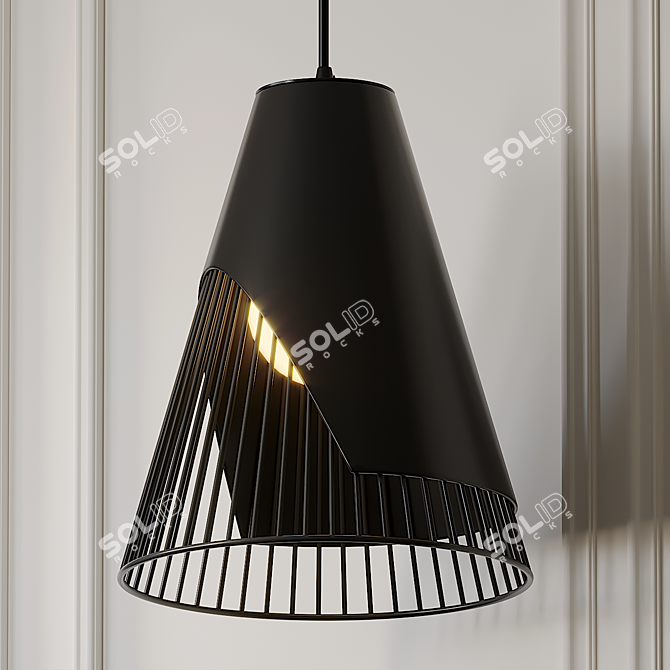 Sleek Hyperbola Pendant Light 3D model image 3
