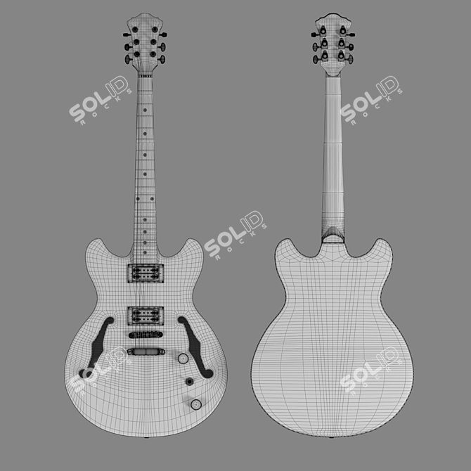 Ibanez AS53-TF: High Poly Model 3D model image 2