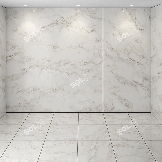 Elegant Marble Slab 3D model image 1