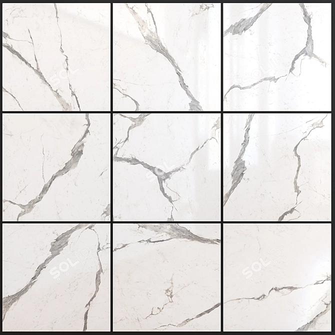 Statuario Superior Multi-Texture Tile: Stunning Collection 3D model image 1