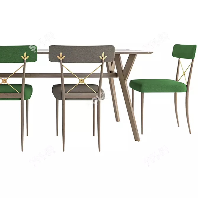 Max 2012 Dining Set 3D model image 3