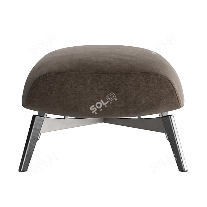 Elegant Minotti Russell Footstool 3D model image 2