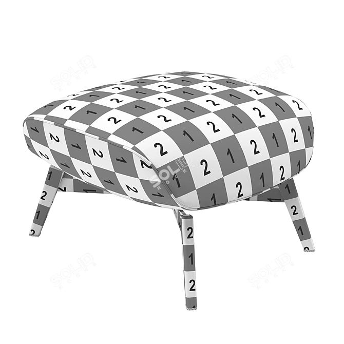 Elegant Minotti Russell Footstool 3D model image 4