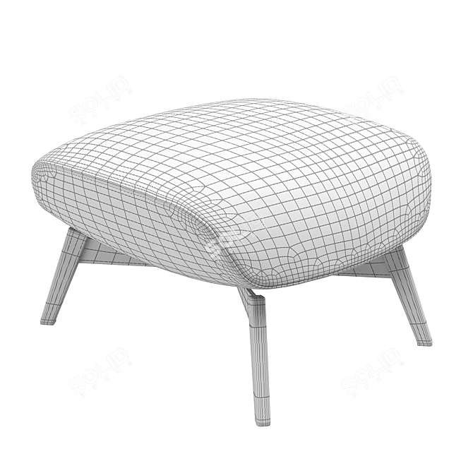 Elegant Minotti Russell Footstool 3D model image 5