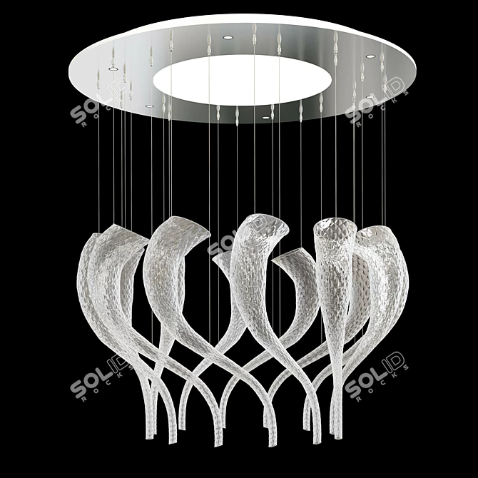 Elegant Swing Glass Ceiling Light 3D model image 1