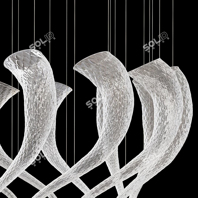 Elegant Swing Glass Ceiling Light 3D model image 2