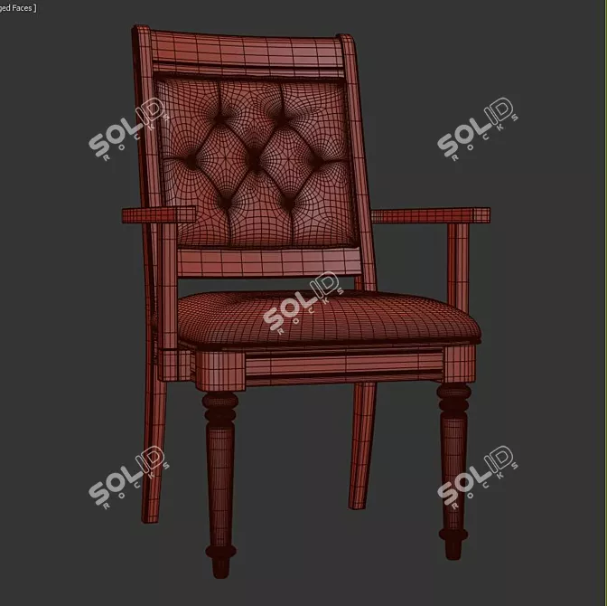 Sophisticated Barney Dining Chair 3D model image 3