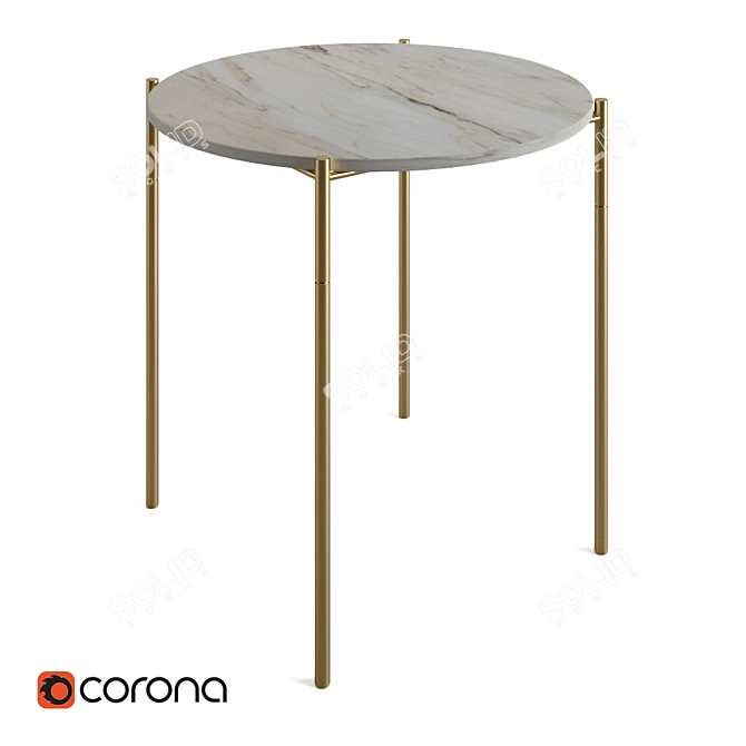 Zara Home Grey Marble Table 3D model image 1