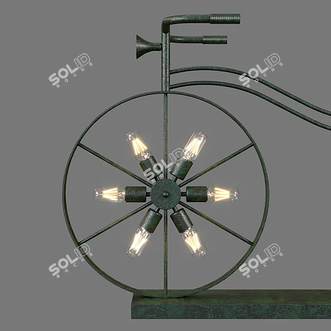 Vintage Bicycle Light: Decorative and Elegant 3D model image 3