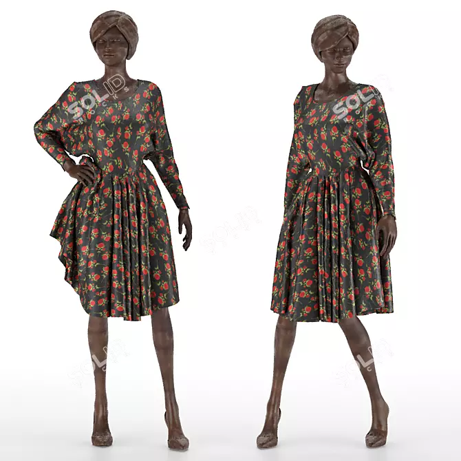 Marvelous Designer Women Dress 3D model image 1