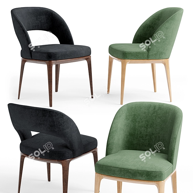 Modern Chic Accent Chair 3D model image 1