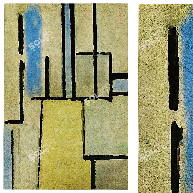 Luxury Hand-Tufted Ivo Rug 3D model image 1