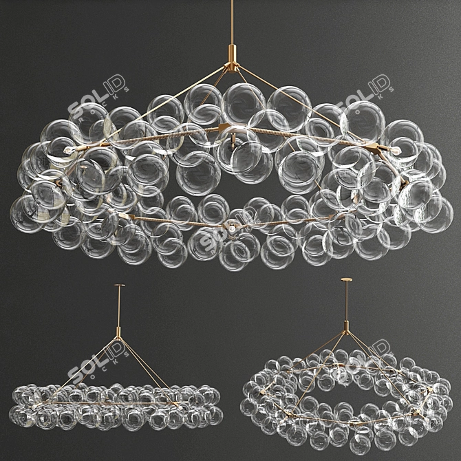 Glowing Pelle Bubble Chandelier 3D model image 1