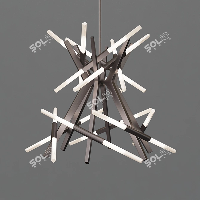 Astral Agnes 2 - Exquisite Bronze Chandelier 3D model image 1