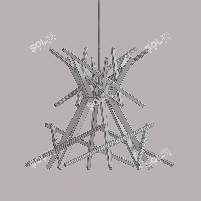 Astral Agnes 2 - Exquisite Bronze Chandelier 3D model image 2