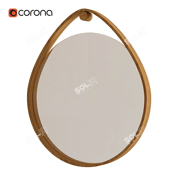 Zara Home Wooden Mirror 3D model image 1