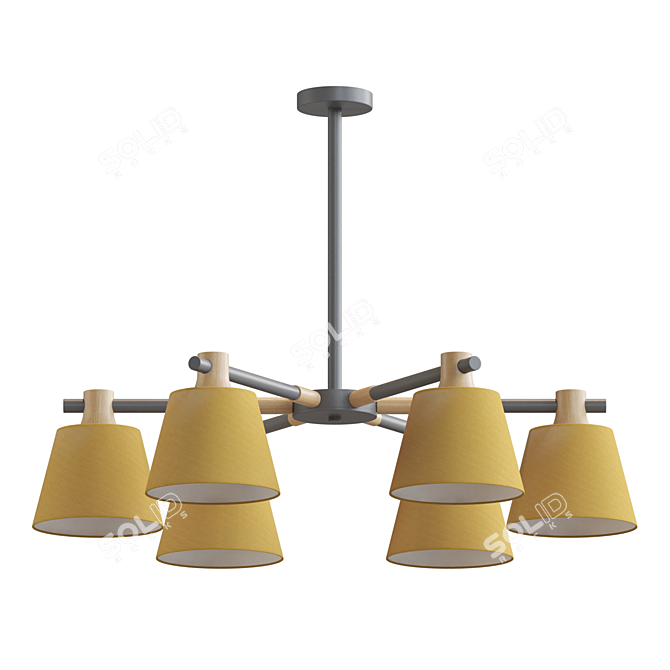 Elegant Textile Pendant Lamp 3D model image 1