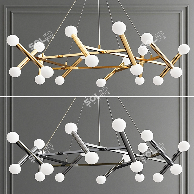 Modern LED Chandelier - Elegant Lighting 3D model image 1