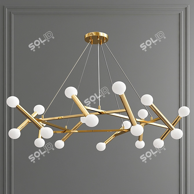 Modern LED Chandelier - Elegant Lighting 3D model image 2